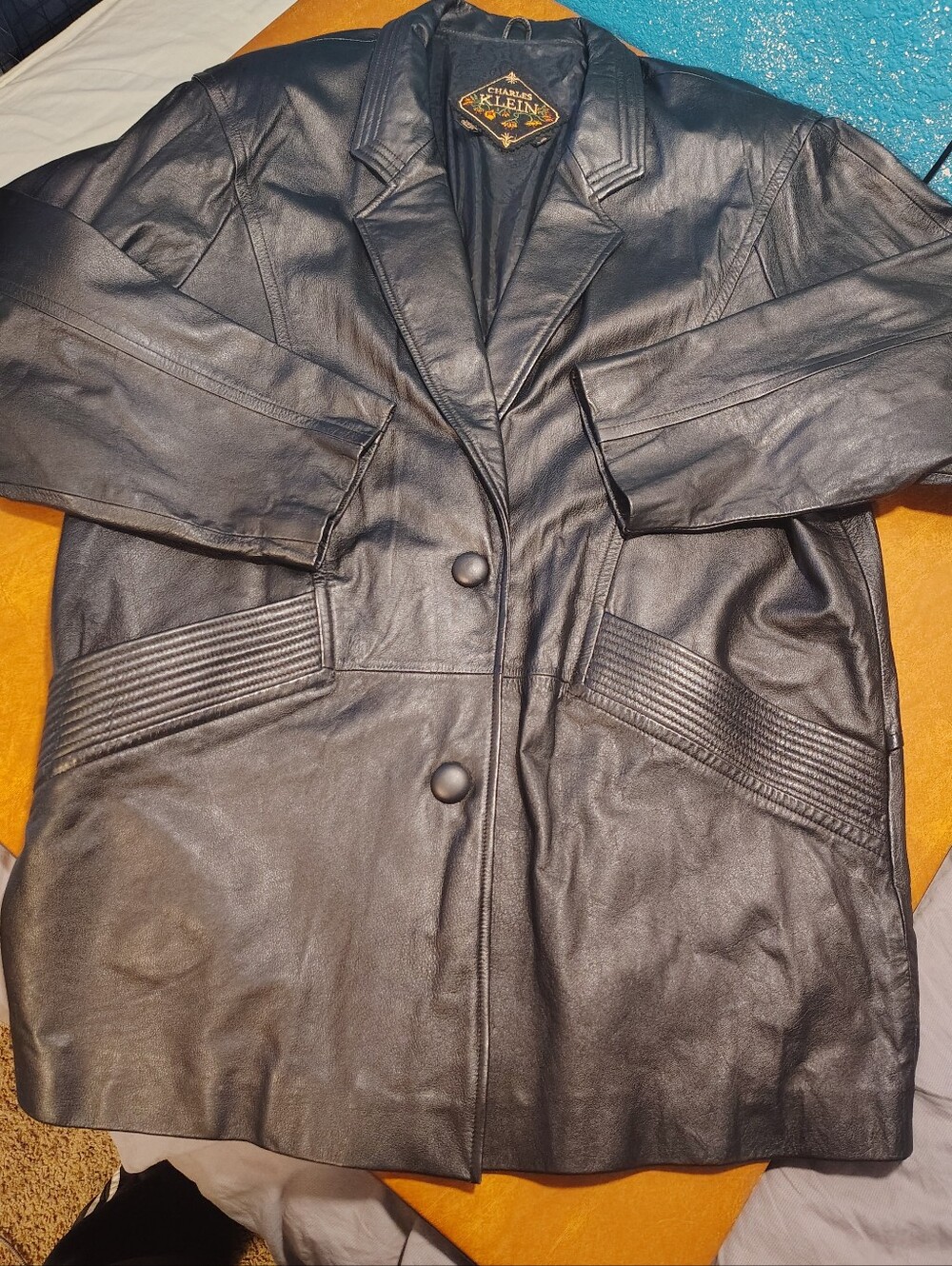 Black Leather Blazer Coat